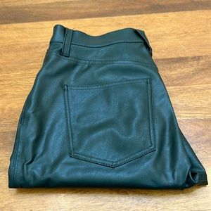 Veronica Beard size 29 Forest Green faux leather jeans